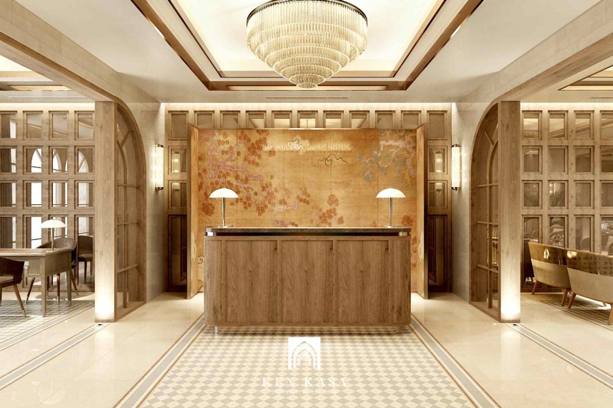 Sảnh đ&oacute;n tiếp tại La Passion Hanoi Hotel & Spa